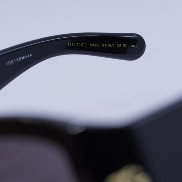 Gucci GG1402SA 001 Sunglasses Black Square Frame, Grey Lenses